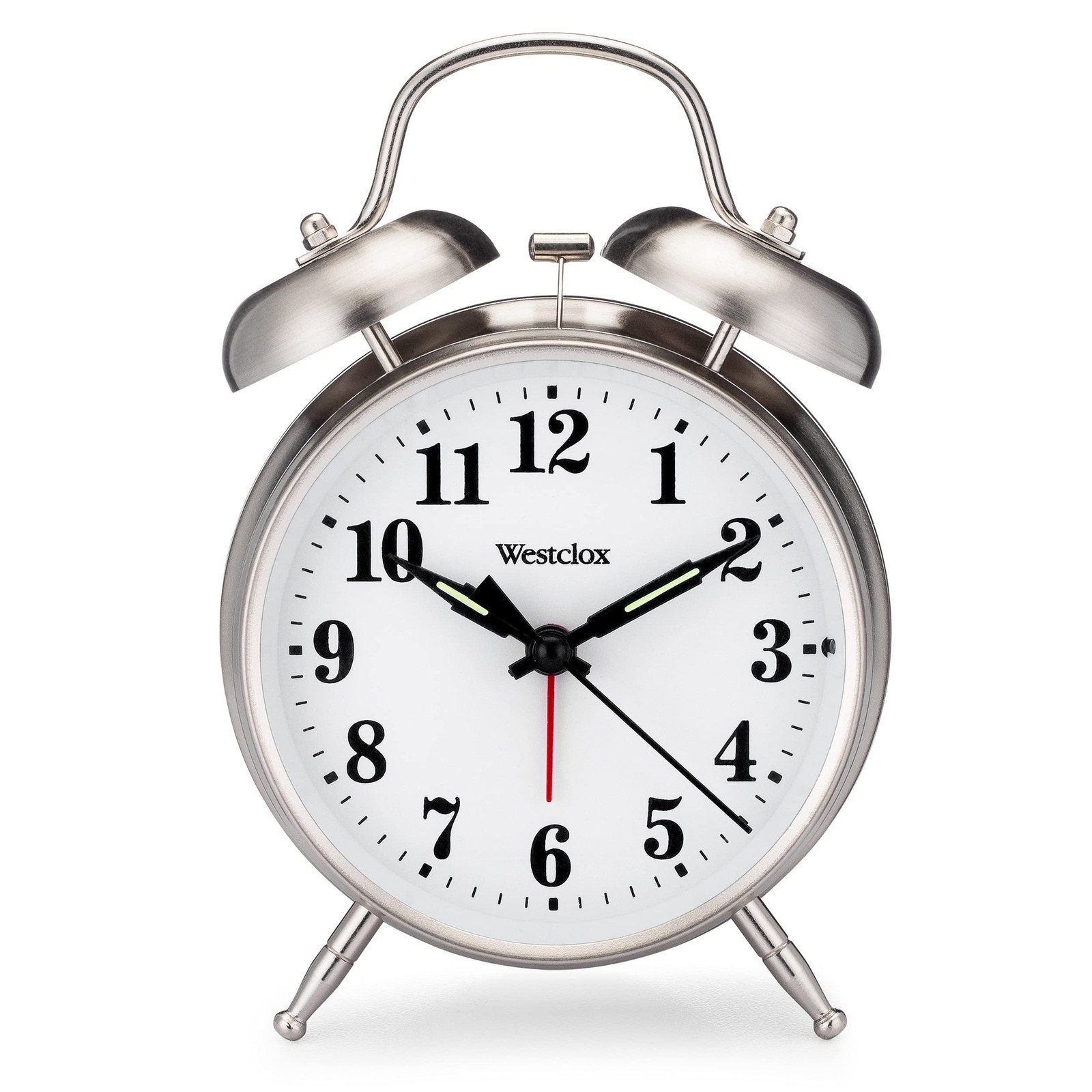 Westclox Big Ben Twin Bell Alarm Clock Loud Battery-Operated Silver 4"