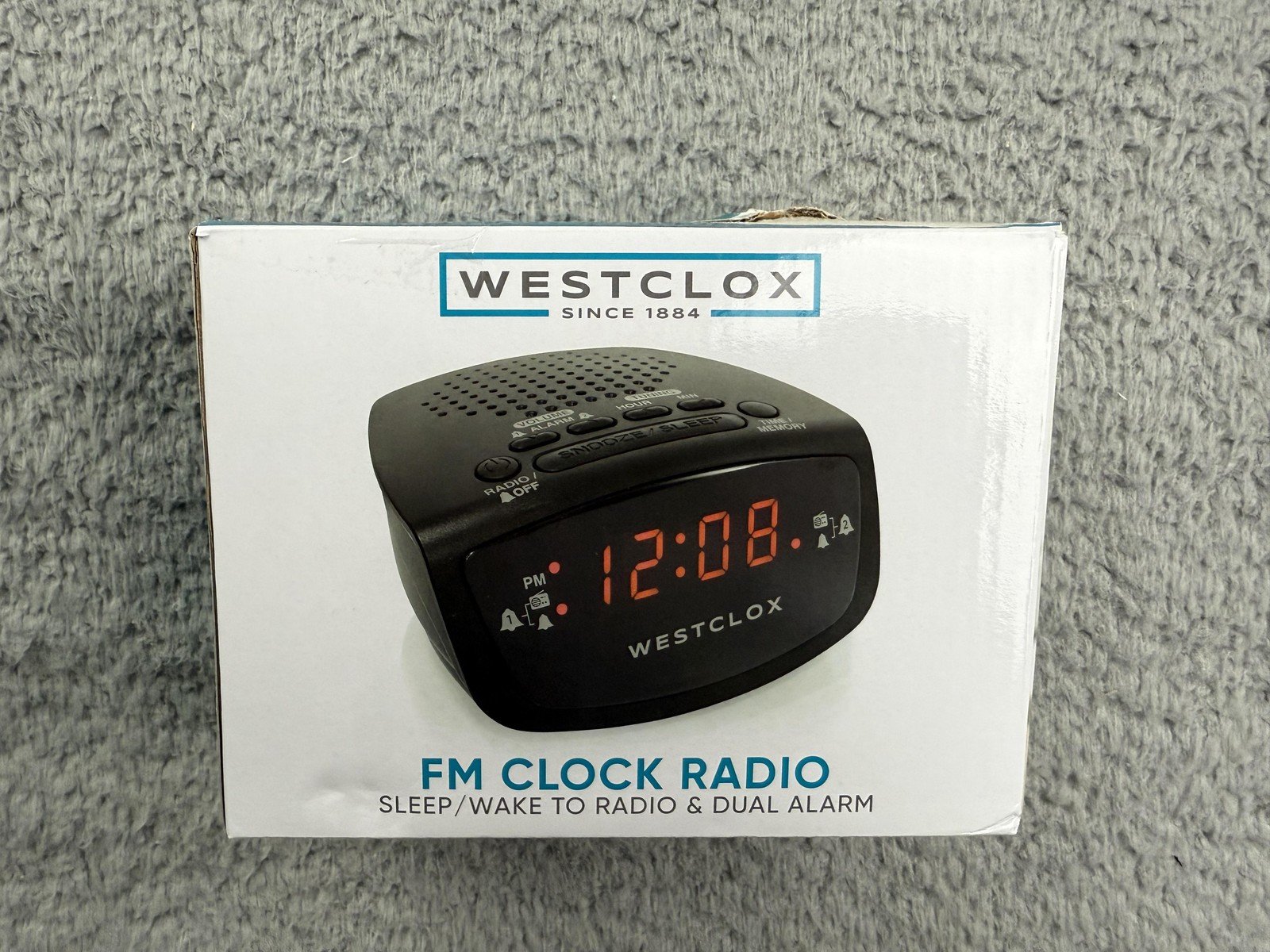 Westclox FM Clock Radio Black Dual Alarm Digital Display Sleep Wake Snooze New