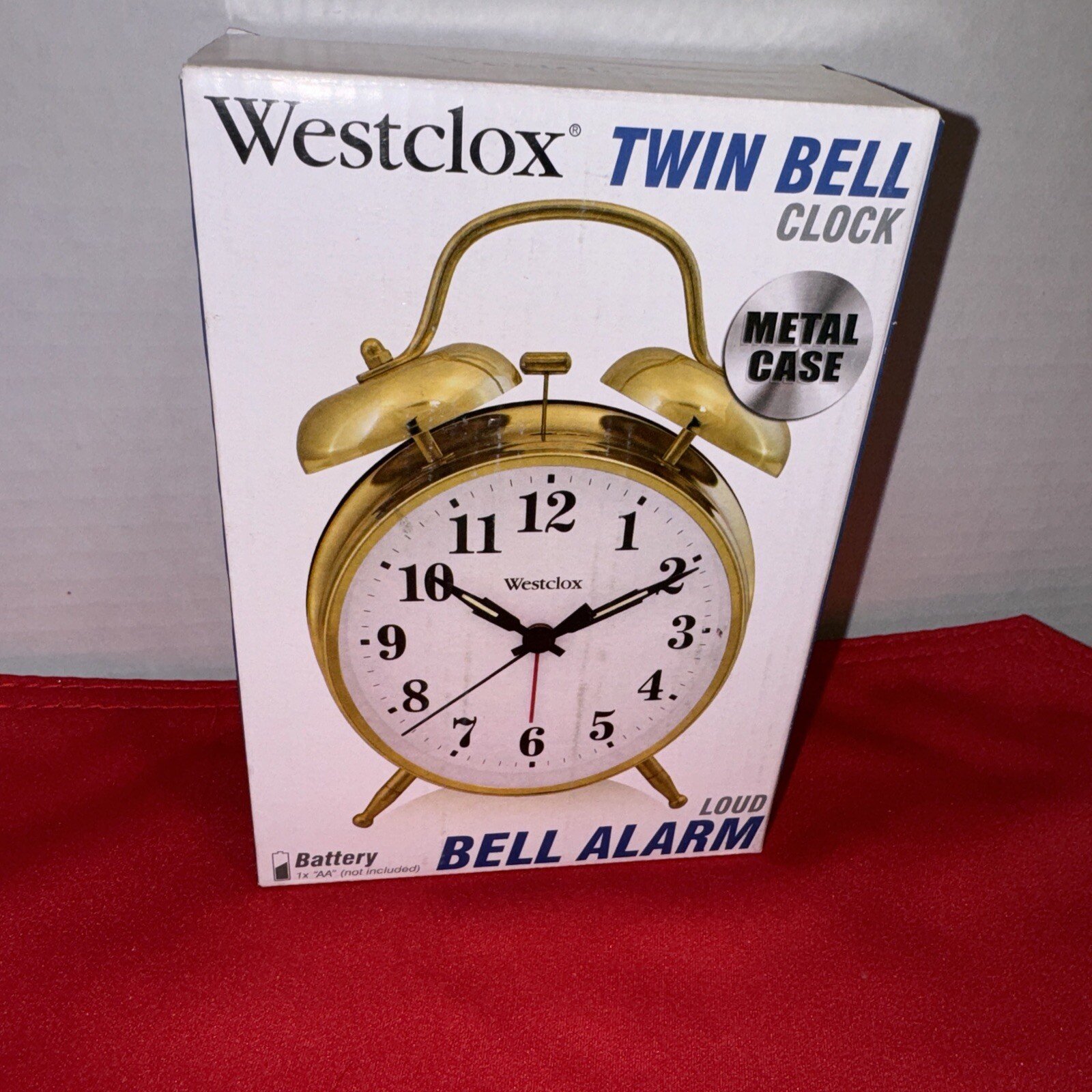 Westclox Vintage Style Analog QA Twin Bell Alarm Clock Gold Finish –Model 70010G