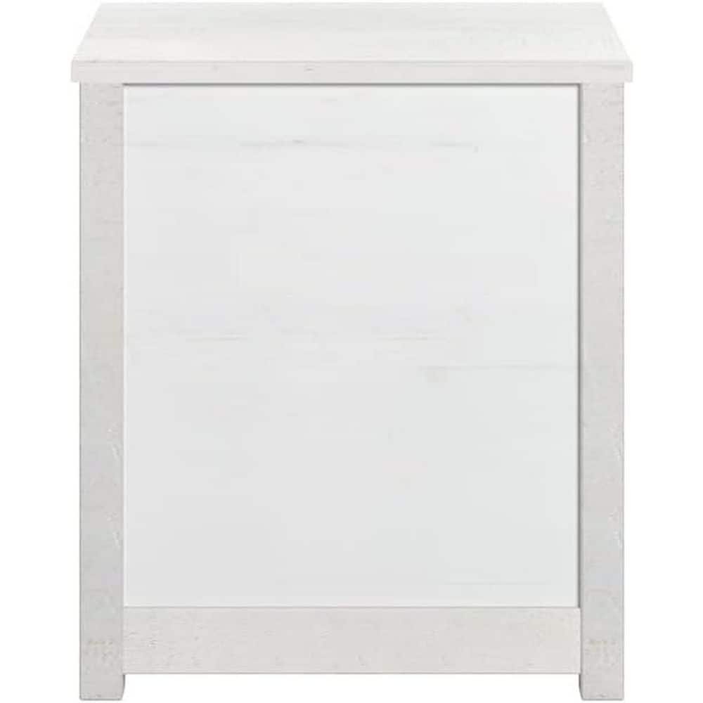 White 2 Drawer 20 in. W Nightstand, Sturdy Bedside Nightstand Table