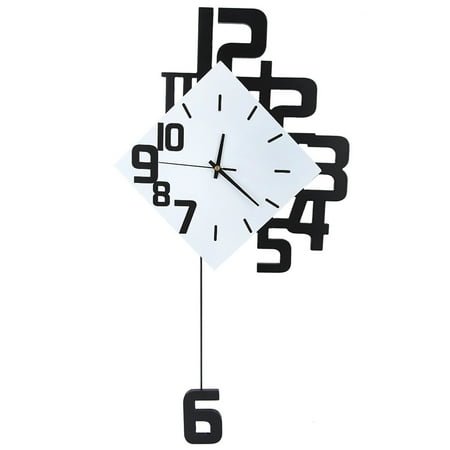 Wincal Wall Clock, Nordic Style Wrought Iron Wall-mounted Clock Hanging Wall Clock Living Room Bar