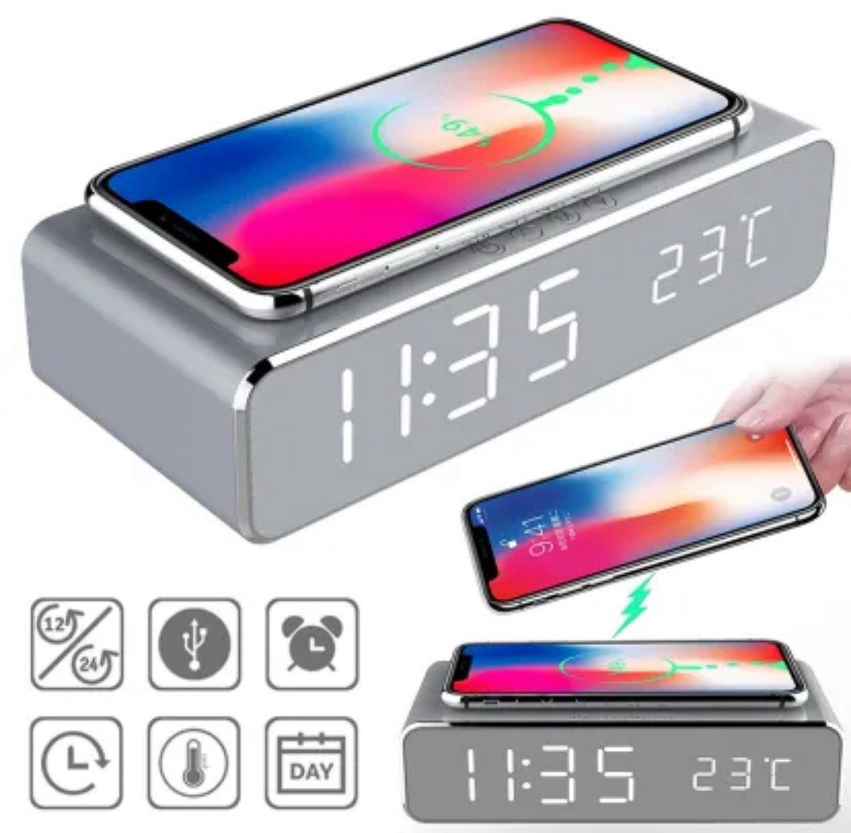 Wireless Charging Alarm Clock