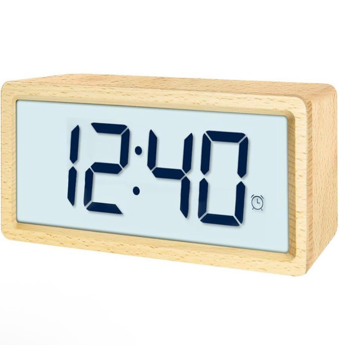 Wood Alarm Clock LCD Digital Display - New In Box