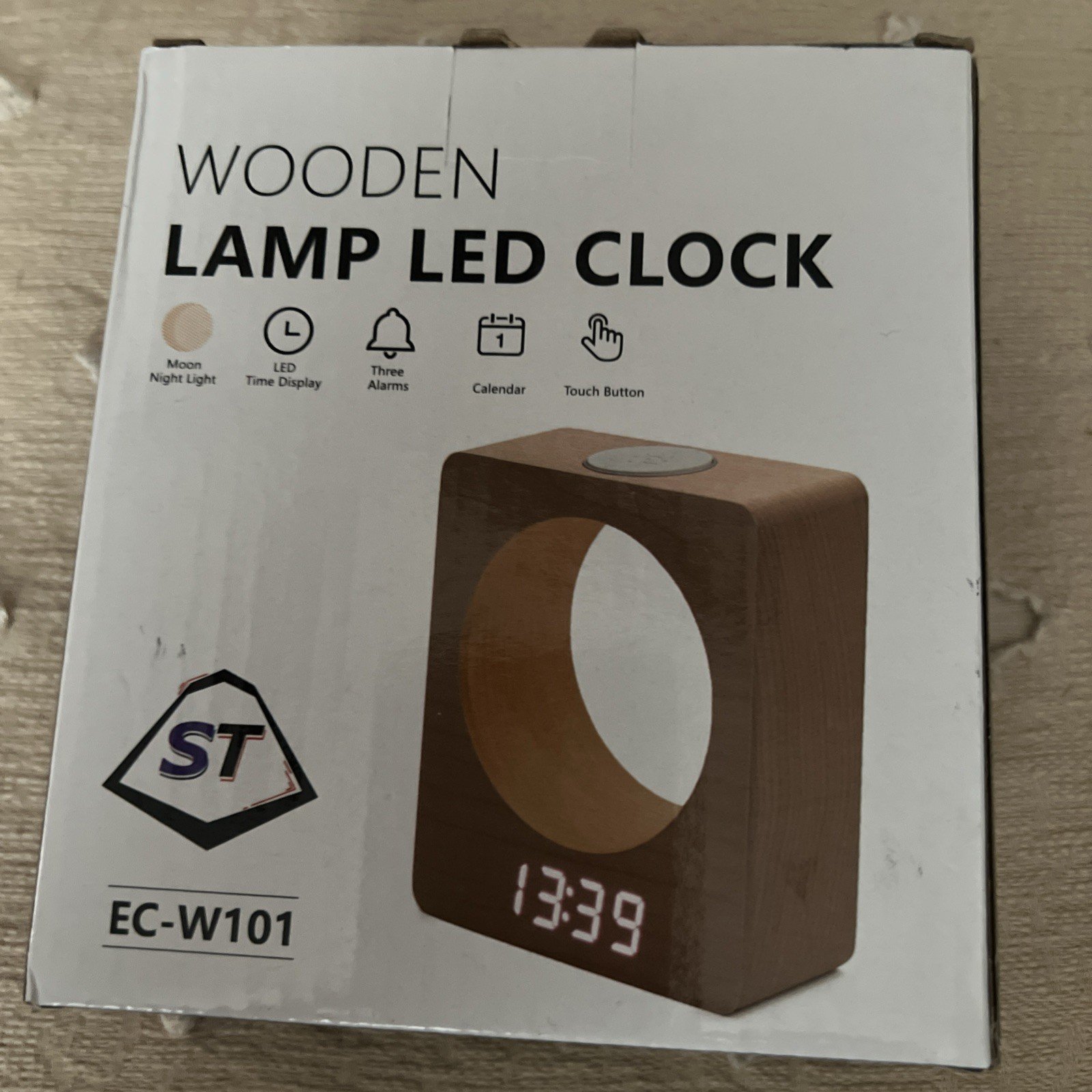 Wooden Digital Alarm Clock with LED Light