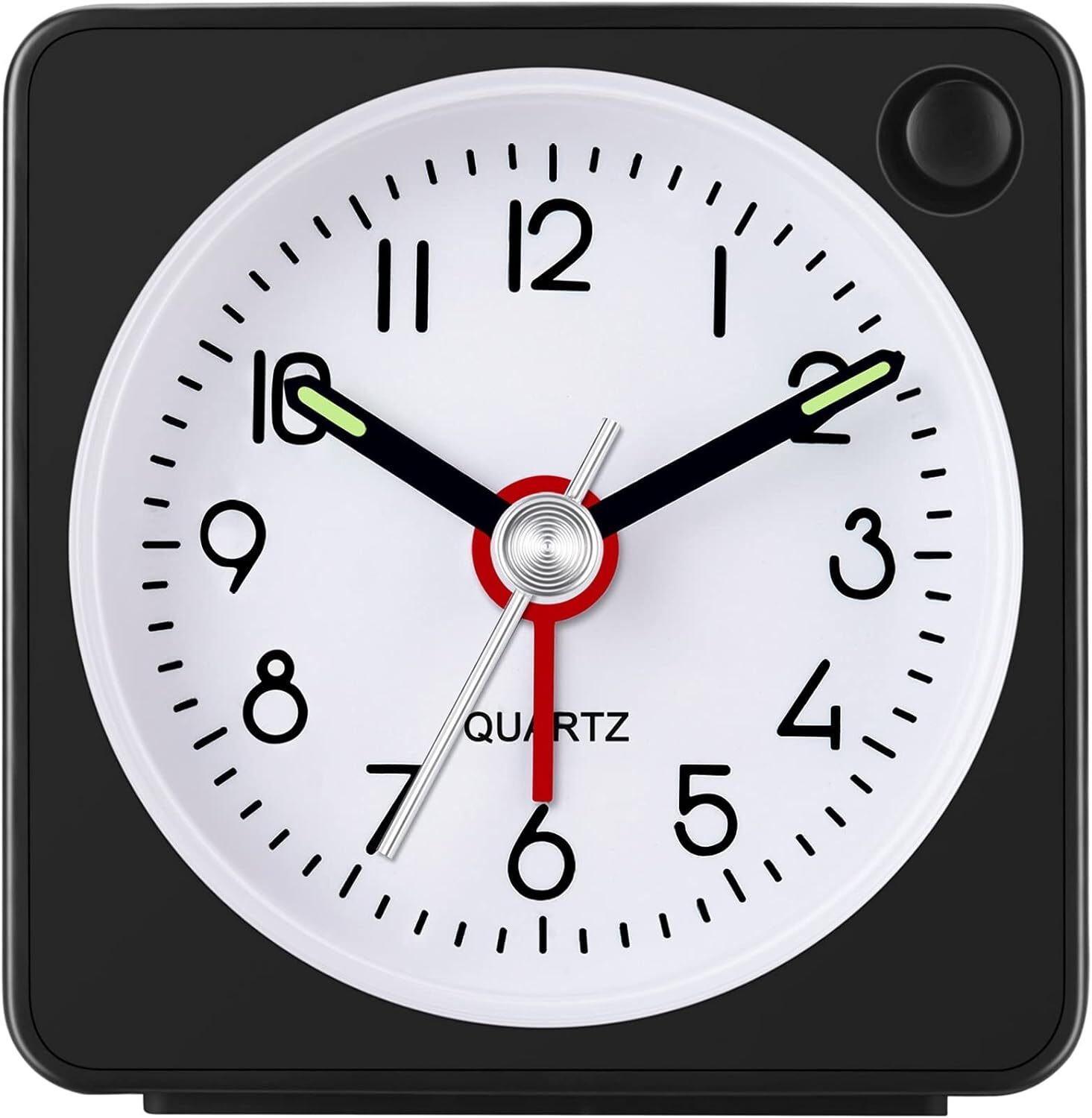 W OUTWIT Travel Analog Alarm Clock, 2.25 inch, Ultra Small Clock with Snooze ...