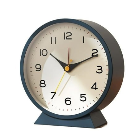 XIEZHIdong 4.5 Analog Alarm Clock,Small Retro Desk Clock Battery Operated,Slient Metal Table Clock with Light for Living Room Decor,Bedroom,Bedside,Shelf(Pink)