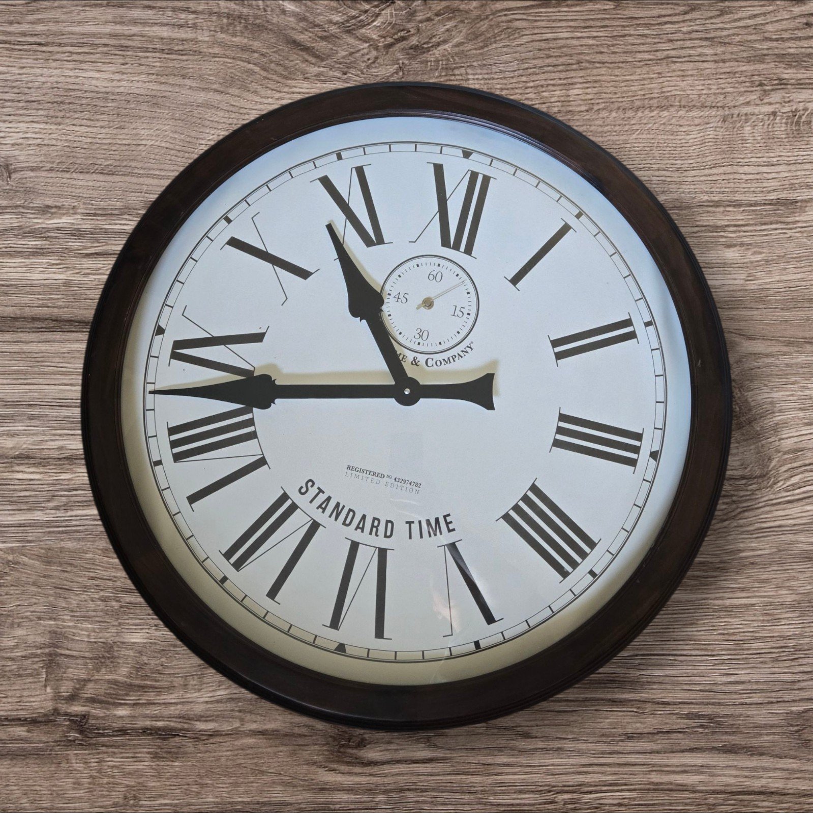 XL JUMBO WALL CLOCK wood Frame Standard Time HUGE