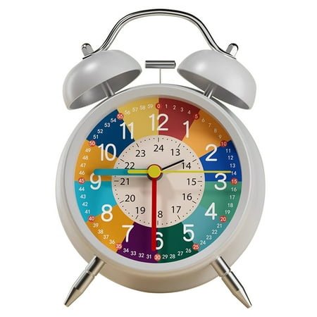 Yoloke Loud Alarm Clock for Heavy Sleepers Adults, Retro Silent Non-Ticking Quartz with Backlight, Twin Bell Analog Kids Alarm Clocks for Bedrooms Bedside