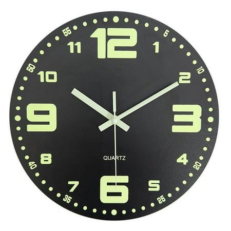 12inch Wall Clocks Glow in the Dark Clock Silent Wall Clock Non Ticking Night Lights Luminous Wooden Vintage Wall Clock