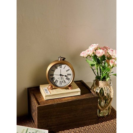 1PC European Vintage Iron Art Alarm Clock American Creative Electronic Clock Home Simple And Personalized Silent Watch,Home Decor