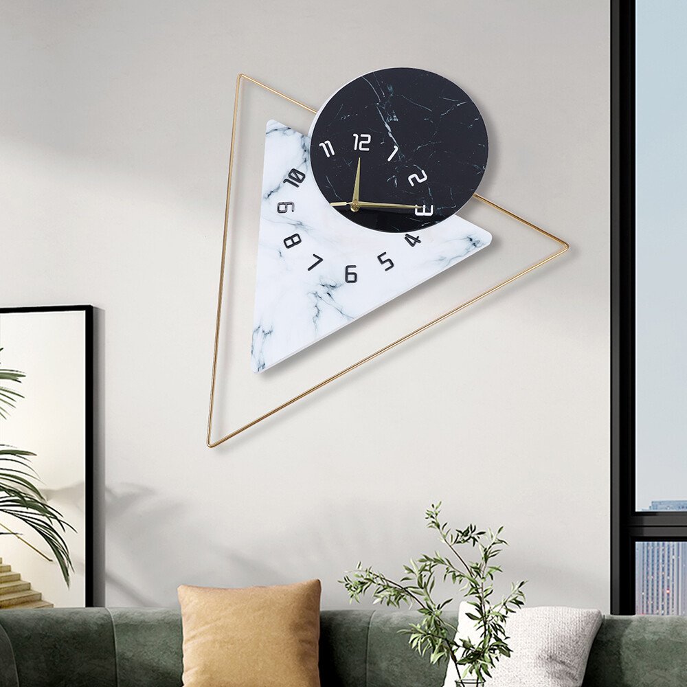 22.5" Modern Wall Clock Large Unique Hanging Art Crafts Living Room Decoration