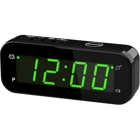 2 in 1 Alarm Clock Indoor Thermometer, Digital Clock with Temperature Display, Adjustable Brightness Dimmer, 12/24Hr, Snooze, Cordless, Battery Operated, Small Alarm Clock