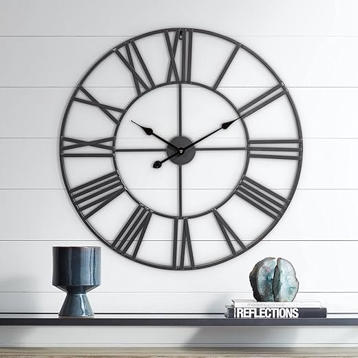 30" Wide Zia Open Metal Round Wall Clock