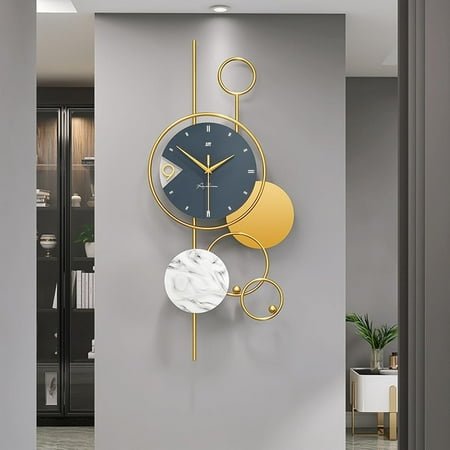 31 Inch Large Wall Clock Modern Wall Clocks Battery Operated Metal Wall Clock Decorative Wall Art Work Wallclock for Living Room Office Kitchen Wall Clocks Silent (30.7 inch)