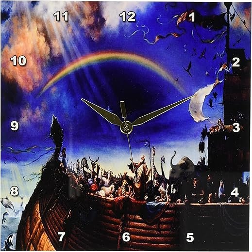 3dRose DPP_98626_1 Rendering of Noahs Ark on The Sea.Jpg-Wall Clock, 10 by 10-Inch