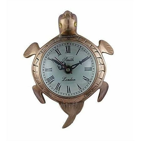 A Copper Roman Hanging Wall Clock in The Style of an Antique Turtle Clock, Royal Victorian Home Décor
