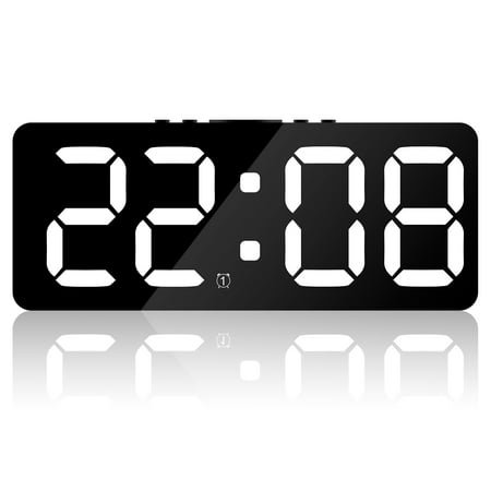 Adifare Digital Alarm Clock Large LED Display Alarm Clock 5 Level Brightness Dimmable Digital Clock with USB Charging Ports Adjustable Alarm Volumes for Home Office Bedroom