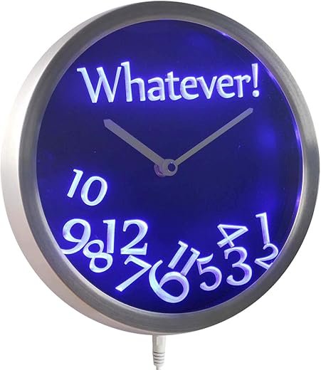 ADVPRO nc0464-b Whatever Time Bar Beer Retire Gift Decor Neon LED Wall Clock