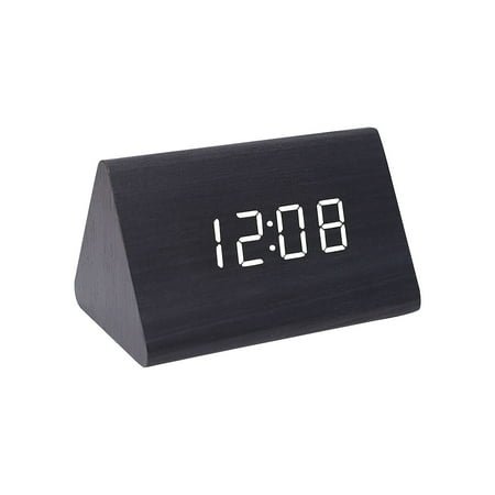 Aesthetic Wooden Alarm Clocks, 4.72 White Font Handcrafted Wooden Digital Clocks, Adjustable Volume Dimmer Cute Digital Clocks Modern Alarm Clock, Wood Alarm Clock for Bedrooms Living Room