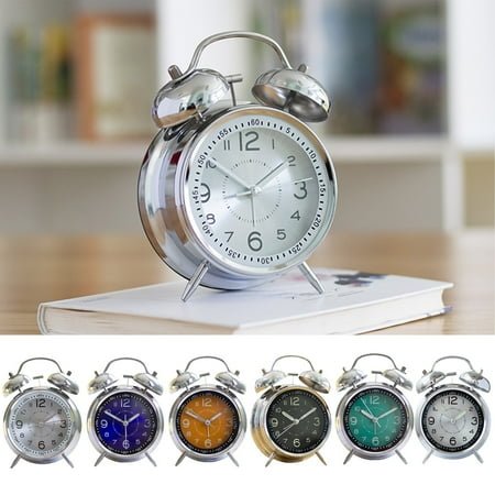 AllenDaily Loud Alarm Clock for Heavy Sleepers Adults,Retro 4 Inch Silent Non-Ticking Quartz with Backlight,Twin Bell Analog Kids Alarm Clocks for Bedrooms Bedside