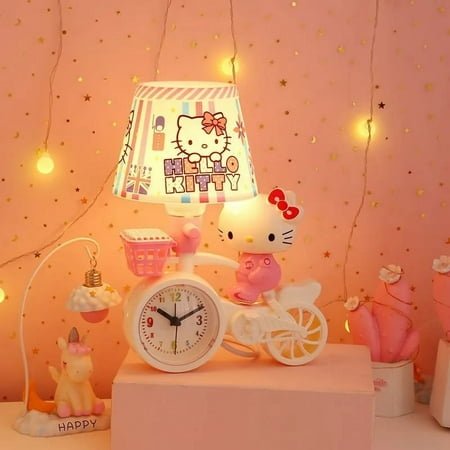 Anime Cinnamoroll Hellokitty Kawaii Sanrio Cute Decorative Lights Bedroom Sleep Night Light Nanny Breastfeeding Lamp Alarm Clock