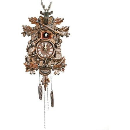 Antique Cuckoo Clock, German Cuckoo Clock, Traditional Handcrafted Black Forest Wooden Wall Clock, Hunter Cuckoo Clock for Living Room, Bedroom, Study, Office