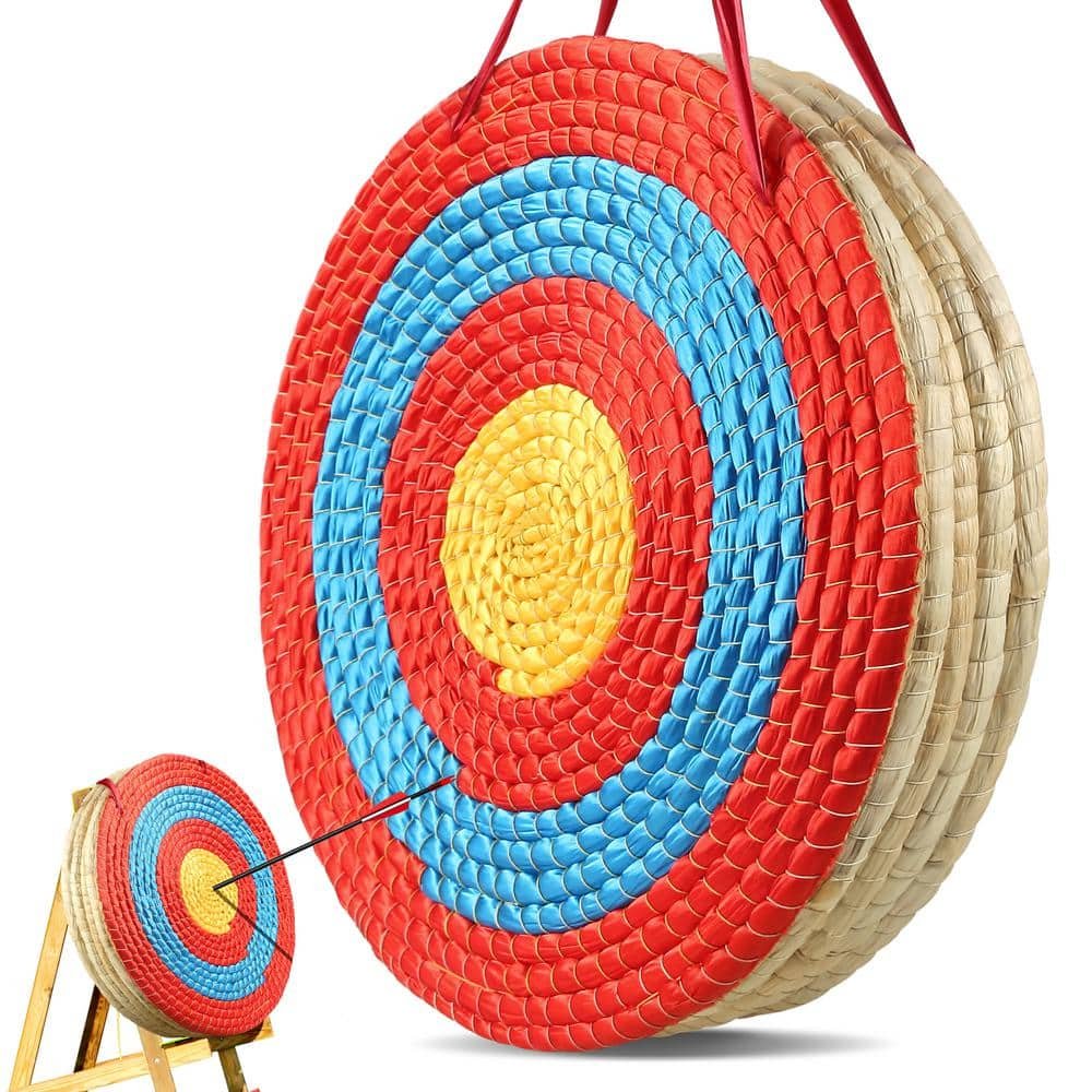 Archery Target 5 Layers 20 in. Arrow Target Traditional Solid Straw Round...