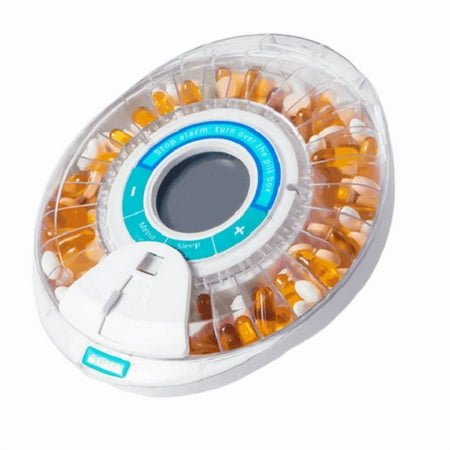 Automatic Pill Dispenser for Elderly with Alarm, 28-Day Electronic Locked Box, Sound&Light Reminders