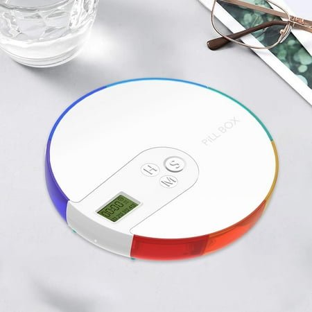 Automatic Pill Dispenser with Alarm, Electronic Pill Organizer, 7-Day Medication Reminder, Large Digital Display, Secure Locking Pill Box, Portable Weekly Digital Box, Daily for Seniors and Patients