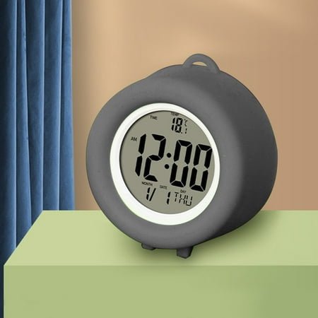Avdolw Digital Electronic Clock LED Display, Stereo Digital Display with Snooze Alarm, 12/24H Switching, Countdown Timer, Battery Operated, Compact and Portable for Home, Office, Travel - Gray