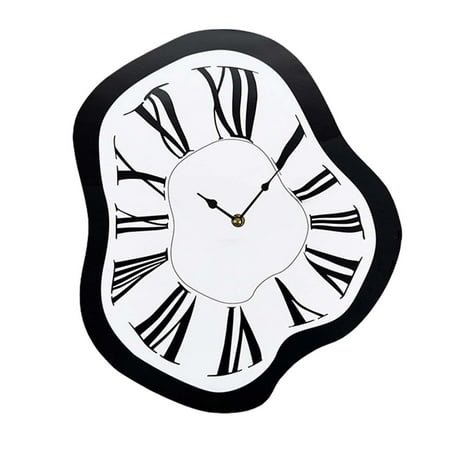 Baoblaze Creative Melting Clock Funny Modern Distorted Wall Clock for Shelf Desk Home