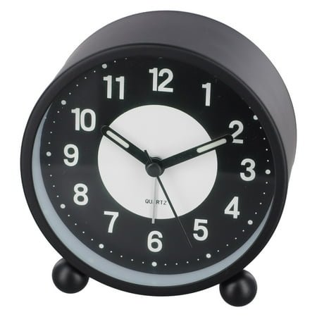 Battery Operated Clock Glow-in-the-Dark Alarm Clock Bedroom Children\'s Table Non-Ticking Glow-in-the-Dark Dial