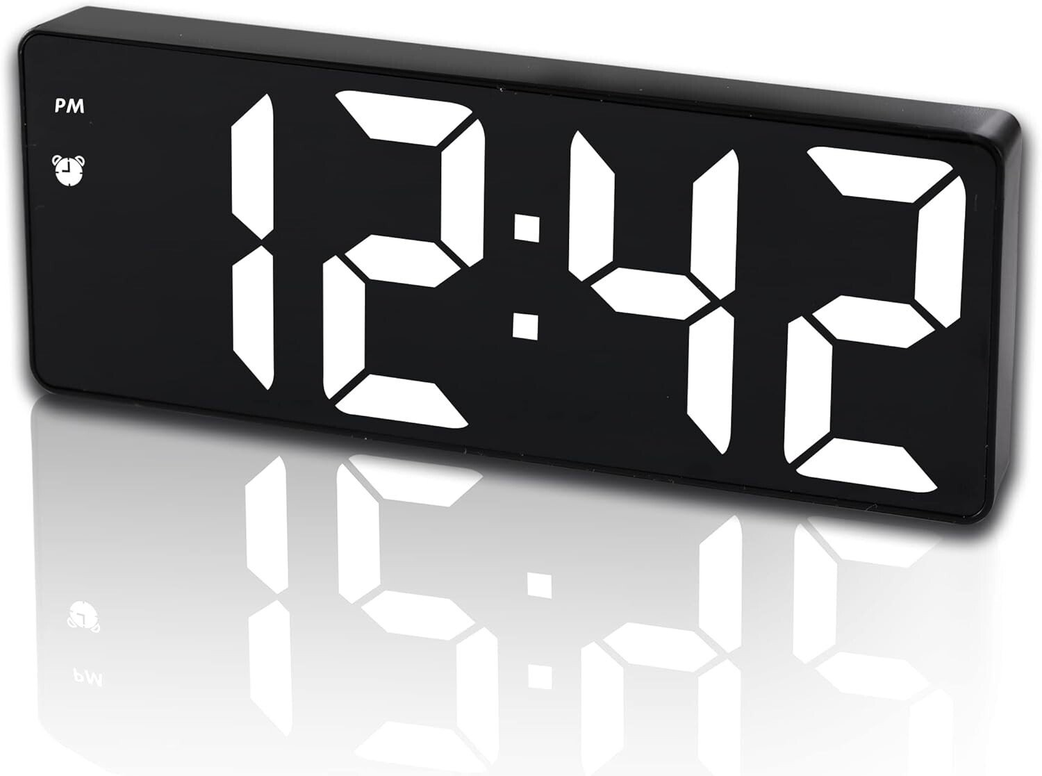 Battery Operated Digital Clock, Alarm Clock Cordless Large Big Numbers 4 Dimmer