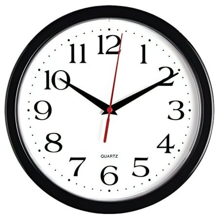 Bernhard Products Black Wall Clock Silent Non Tick