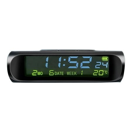 BIBABLYKE Car Digital Clock,Car Truck Dashboard Clock Car Clocks DisplayTime with Week Date Alarm Clock