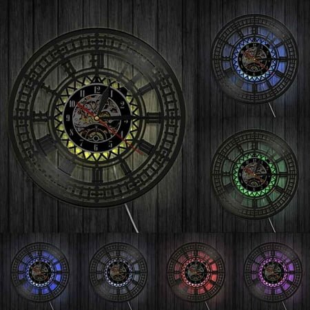 Big Ben Clock Tower Travel Landmark Wall Art Clock London Big Ben Vinyl Record Wall Clock England Travel Souvenir Clock Gift With LED