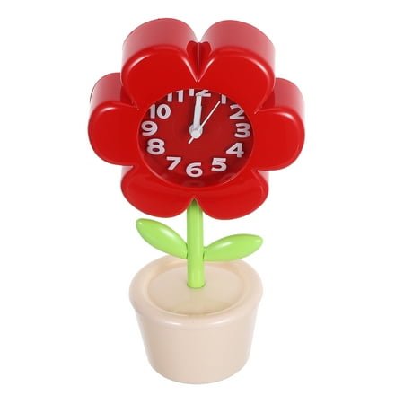BRIGHTFUFU Cute Digital Clock Flower Alarm Clock Plastic Alarm for Kids Room 1Pcs