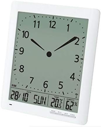Britta Products Franklin CL-1 Large Format 10" Atomic Digital-Analog Wall Clock with Day/Date, Temperature and Humidity White