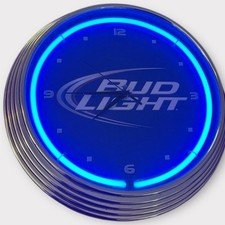 Budlight neon clocks, budlight wall neon clock,