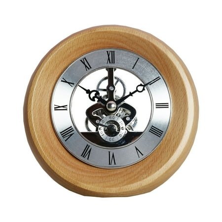 Ciwanning Solid Wood Wall Clock 7inch Vintage Clocks for Living Room or Office Desk Decor