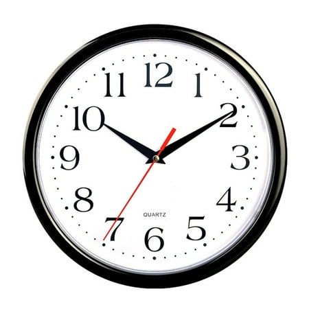 Clispeed Round White Base Wall Clock Plastic 1Pcs Modern Minimalist Silent Non-Ticking