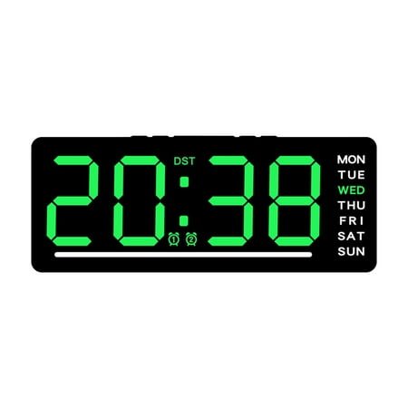 Clock for Bedroom, 6.7in Digital Alarm Clock, Auto Dimming, Room Temperature, Day of The Week, Seconds, Date, Alarm Clocks for Bedrooms, Digital Clocks for Living Room