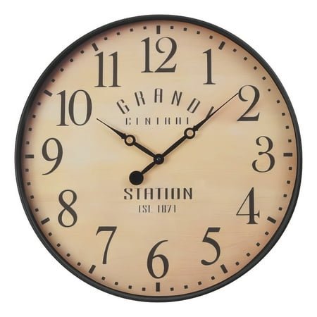 Clocks - 20 Round - Wall Clock - Antique Brown - Transitional