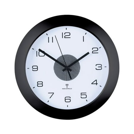 Collections Etc Split-second Precision Atomic Wall Clock With Light - Radio-Controlled, Cordless, Easy-to-Read Numbers - Automatic Adjusting for Daylight Savings - 12Dia x 2.25H