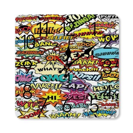 Comics Pop Art Wall Clock Silent Non-Ticking For Home Office Decor, Decorative Clock Art