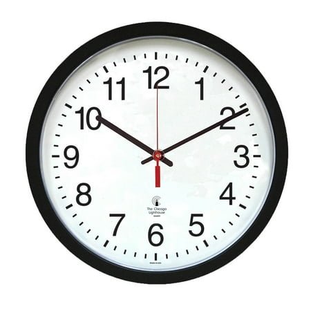 Contemporary Clock, 14.5 Dial, Quartz Movement, 16.5 Diameter, Black