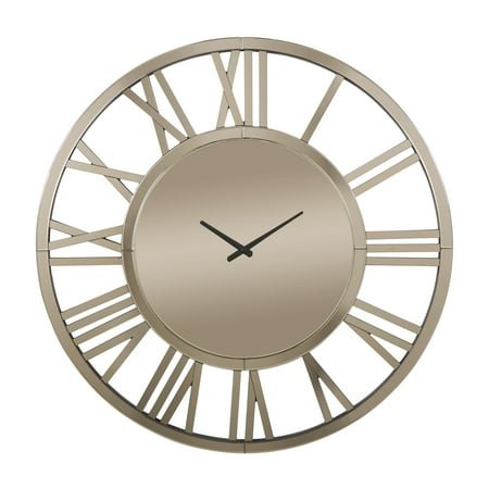 CosmoLiving by Cosmopolitan 40 Gold Glass Mirrored Wall Clock