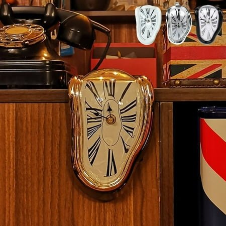 Creative Melting Clock Distorted Wall Clock, Creative Distortion Of Roman Numerals Clock, Modern Interior Wall Clock Distorted For Home Decor
