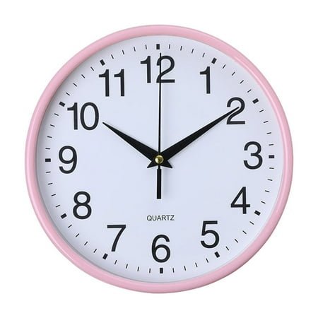 Dadatutu 8 Inch Silent Quartz Wall Clock, Round Digital Wall Clock, Non-Ticking Classic Decorative Clock for Classroom Office Bedroom Home School, Household Supplies