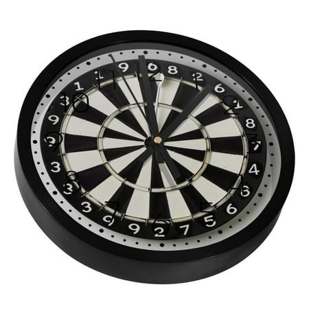 Dart Board Silent Wall Clock, Non Ticking Battery Operated 9.8 Inch Wall Clocks for Bedroom Kitchen Home Office School Art Decor